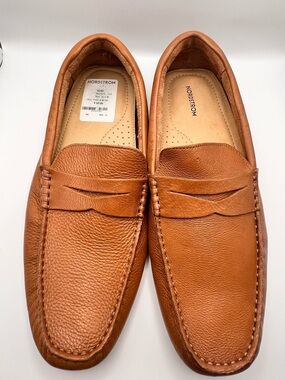 Nordstrom Cody Men's 10.5 M Tan Leather Penny Driving Loafers Shoes